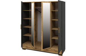 Шкаф для одежды четырехстворчатый Сканди МН-036-34(графит)