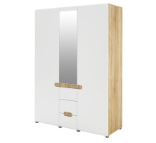 Трехстворчатый шкаф для одежды и белья с зеркалом в спальню Леонардо МН-026-08 Трехстворчатый шкаф для одежды и белья с зеркалом в спальню Леонардо МН-026-08