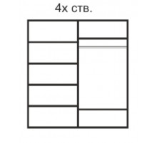 Четырехстворчатый шкаф для одежды с зеркалом Rimini Solo РМШ1/4 (s) (черный)