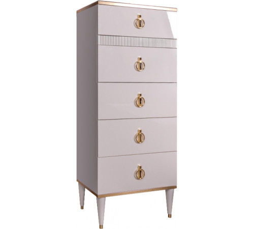 Комод узкий для белья с планкой Rimini Solo РМКМ-2 (s) (слоновая кость)